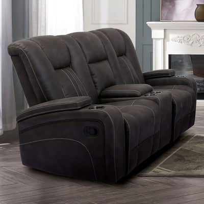 Amirah - Glider Loveseat - Dark Gray - Grand Furniture GA