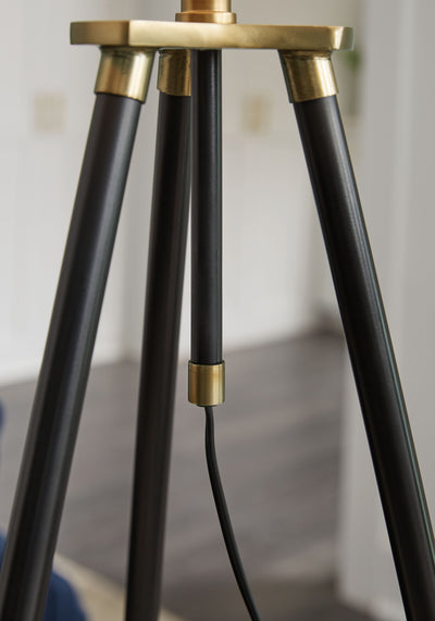 Cashner - Black / Gold Finish - Metal Floor Lamp.