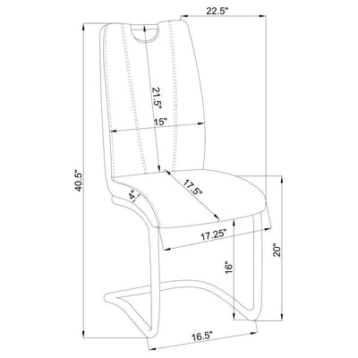 Brooklyn - Upholstered Side Chairs With S-Frame (Set of 4) - Grey and White.