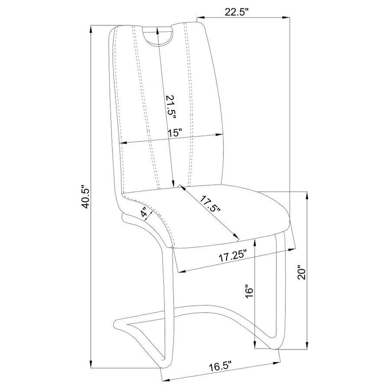 Brooklyn - Upholstered Side Chairs With S-Frame (Set of 4) - Grey and White.