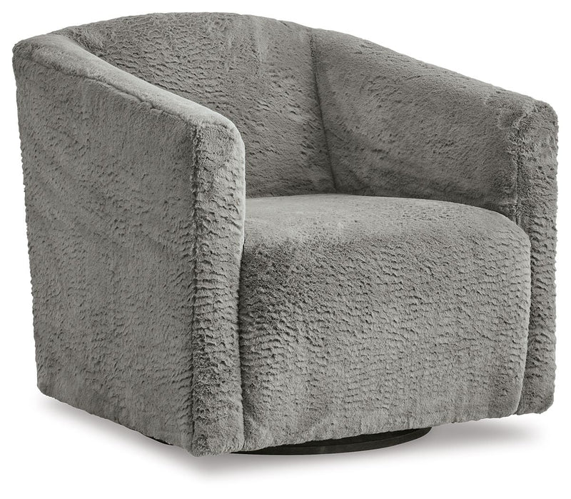 Bramner - Charcoal - Swivel Accent Chair.