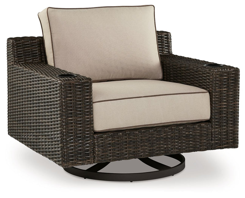 Coastline Bay - Brown - Swivel Lounge W/ Cushion.