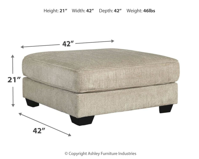 Ardsley - Pewter - Oversized Accent Ottoman.