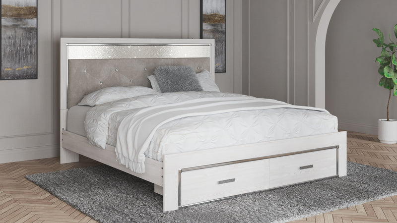 Altyra - White - King Upholstered Storage Bed - Storage Beds - Grand Furniture GA