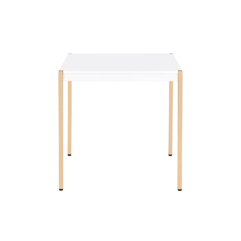 Otrac - End Table - White & Gold Finish