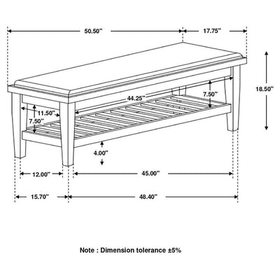 Franco - Bench with Lower Shelf - Bed Benches - Grand Furniture GA