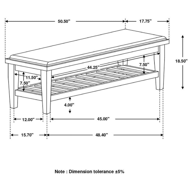 Franco - Bench with Lower Shelf - Bed Benches - Grand Furniture GA