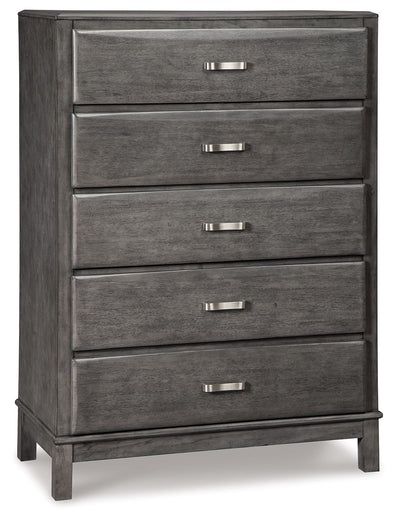 Caitbrook - Gray - Five Drawer Chest.