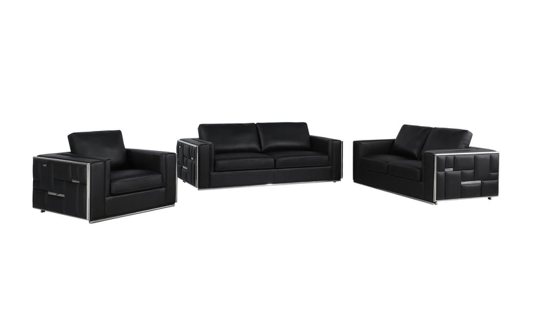 1130 - Top Grain Italian Leather Living Room Set.