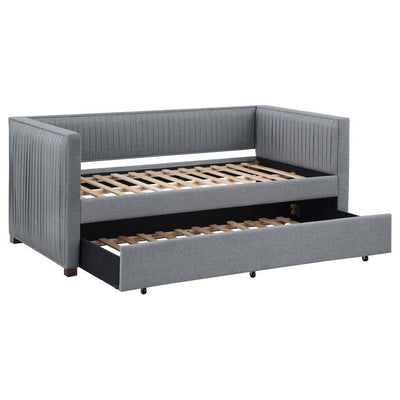Brodie - Upholstered Twin Daybed With Trundle - Grey.