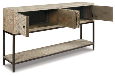 Roanley - Distressed White - Console Sofa Table.