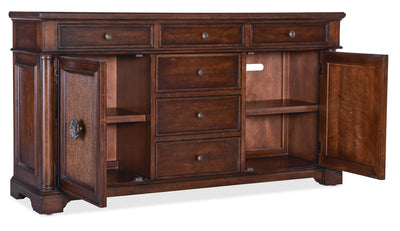 Charleston - Two Door-Six Drawer Buffet - Dark Brown