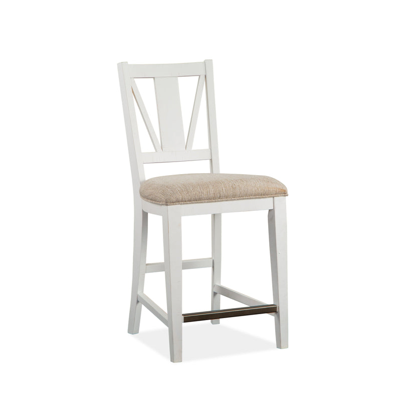 Heron Cove - Counter Chair With Upholstered Seat (Set of 2) - Chalk White.