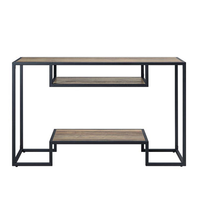 Idella - Console Table - Rustic Oak & Black Finish