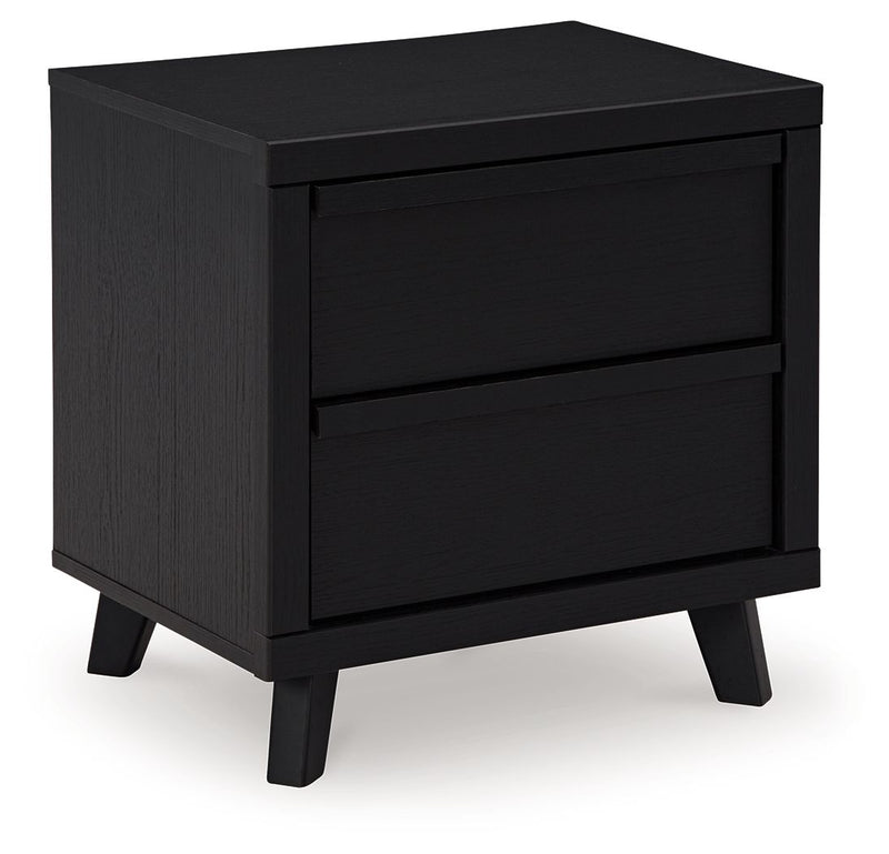 Danziar - Black - Two Drawer Night Stand.