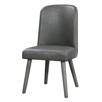 Waylon - Side Chair (Set of 2) - Gray PU & Gray Oak - Grand Furniture GA