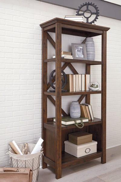 Baldridge - Rustic Brown - Large Bookcase.