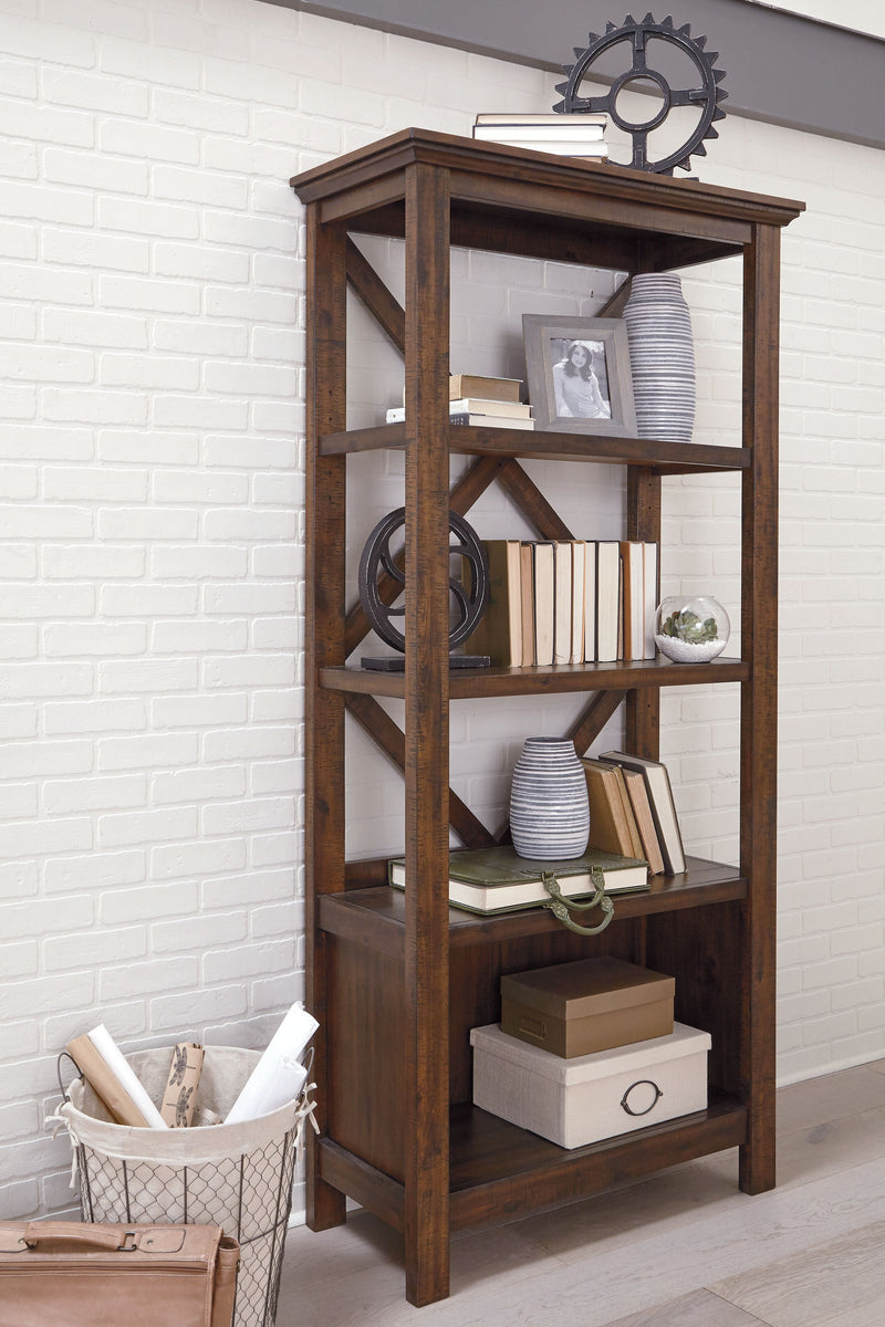 Baldridge - Rustic Brown - Large Bookcase.