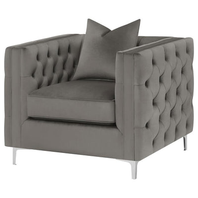 Phoebe - Tufted Tuxedo Arms Chair - Urban Bronze