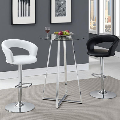 Zanella - Glass Top Bar Table - Chrome.