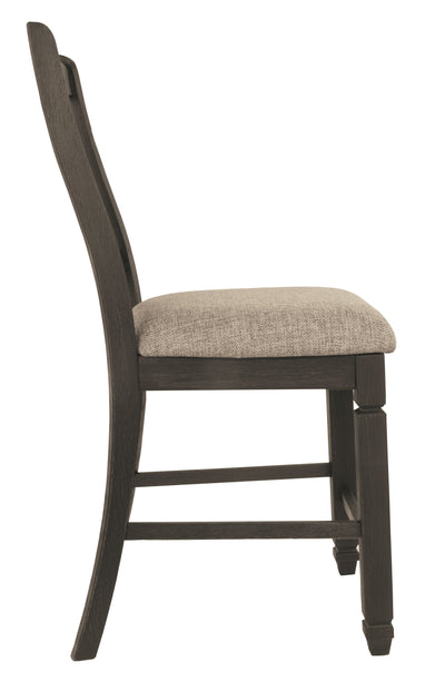 Tyler - Black / Grayish Brown - Upholstered Barstool (Set of 2).