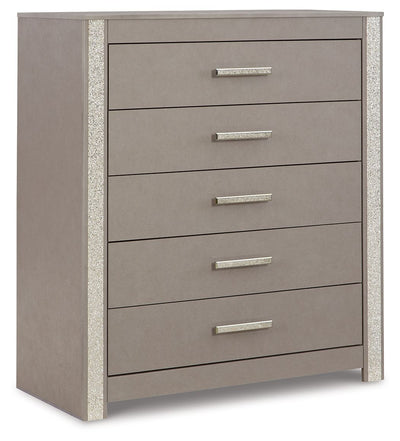 Surancha - Gray - Five Drawer Wide Chest.