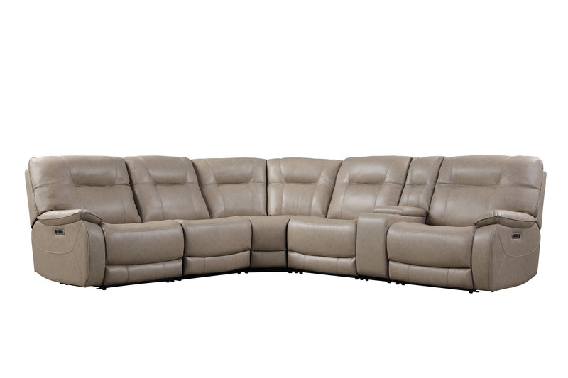 Axel - 6 Modular Piece Power Reclining Sectional with Power Headrests and Entertainment Console