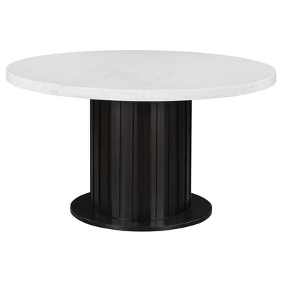 Sherry - Round Dining Table - Rustic Espresso And White - Grand Furniture GA