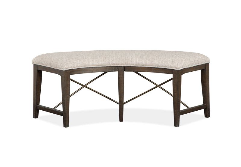 Westley Falls - Curved Bench With Upholstered Seat - Graphite.