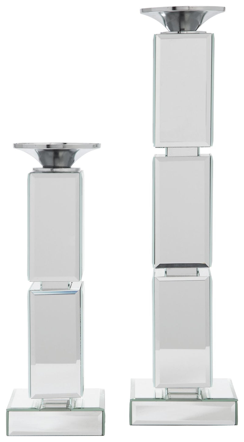 Charline - Metallic - Candle Holder Set (Set of 2) - Segmented - Grand Furniture GA