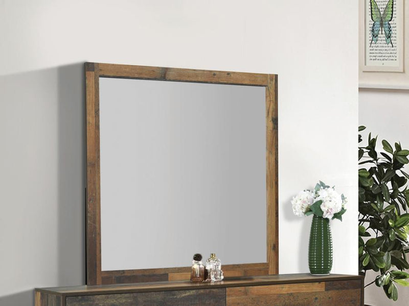 Sidney - Square Dresser Mirror - Rustic Pine.