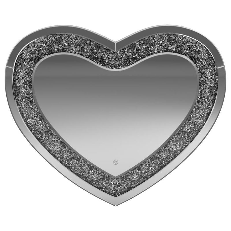 Aiko - Heart Shape Wall Mirror - Silver - Grand Furniture GA