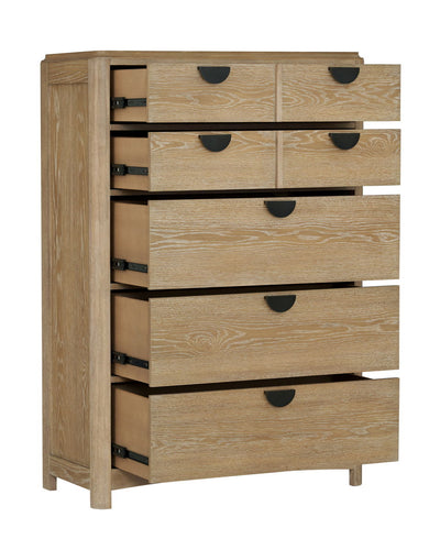 Escape - Bedroom 5 Drawer Chest With Cedar Bottom - Glazed Natural Oak