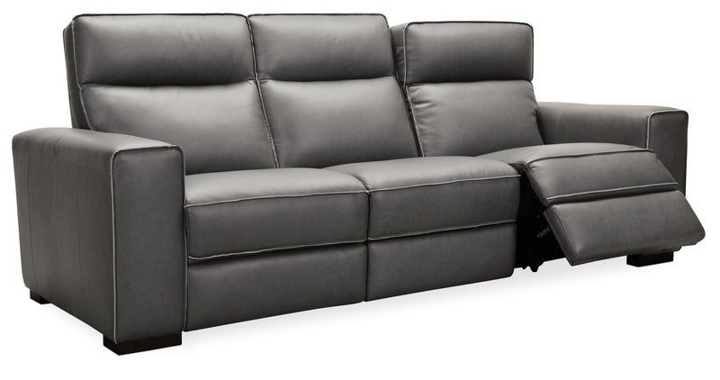 Braeburn - Leather Sofa With Power Recline Power Headrest.