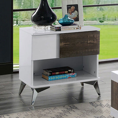 Corinne - End Table - White / Distressed Dark Oak - Grand Furniture GA