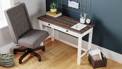 Dorrinson - White / Black / Gray - Home Office Desk - 2-drawer.