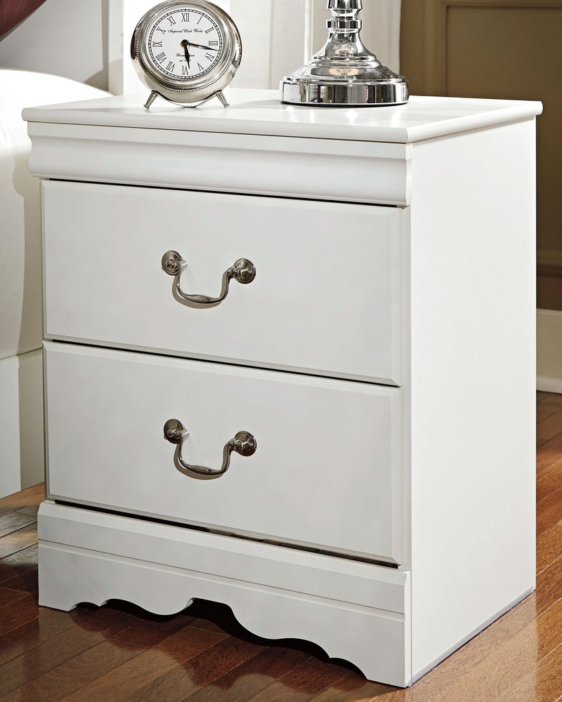 Anarasia - White - Two Drawer Night Stand - Grand Furniture GA