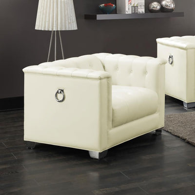 Chaviano - Tufted Upholstered Chair - Pearl White.