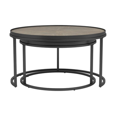 Rodrigo - 2 Piece Round Nesting Tables - Weathered Elm - Grand Furniture GA