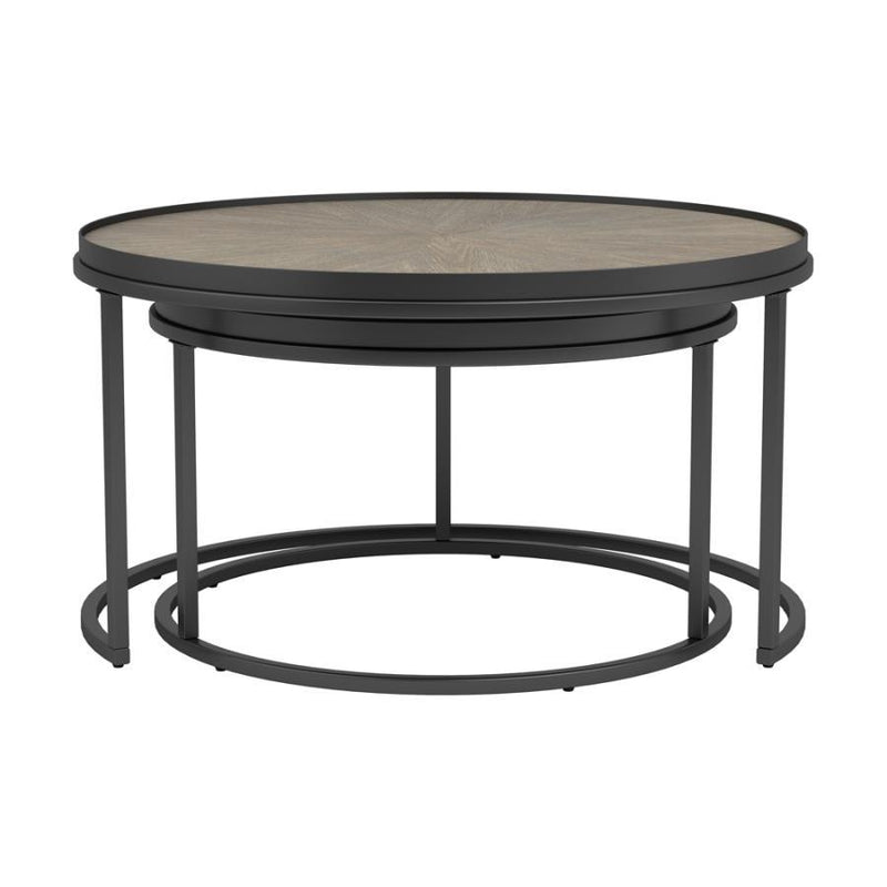 Rodrigo - 2 Piece Round Nesting Tables - Weathered Elm - Grand Furniture GA