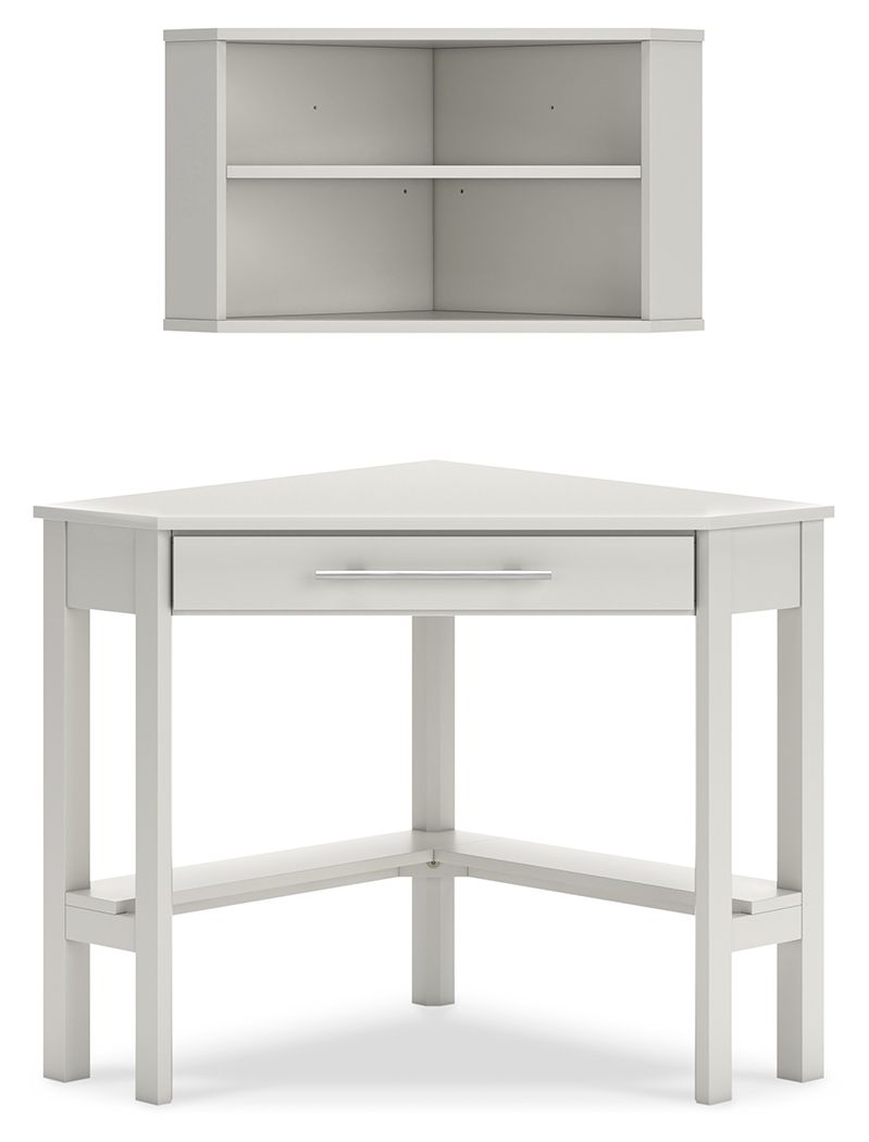 Grannen - White - Corner Desk, Bookcase.