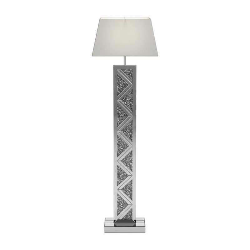 Carmen - Geometric Base Floor Lamp - Silver.