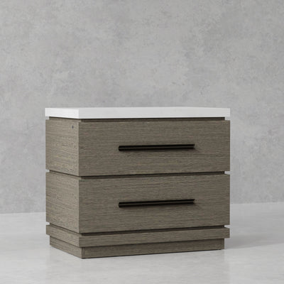 Pure Modern Bedroom - 2 Drawer Nightstand - Moonstone