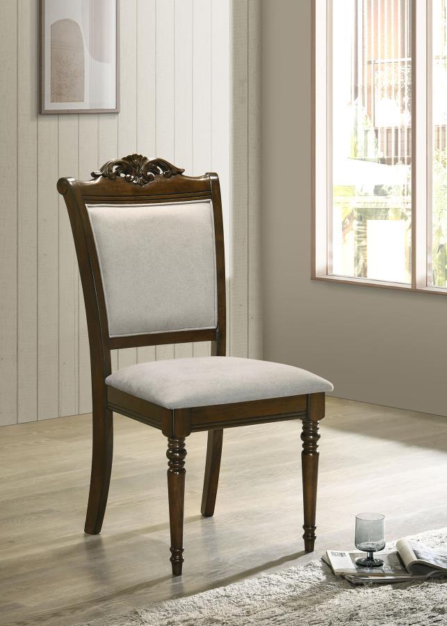 Willowbrook - Upholstered Dining Side Chair (Set of 2) - Gray And Chestnut