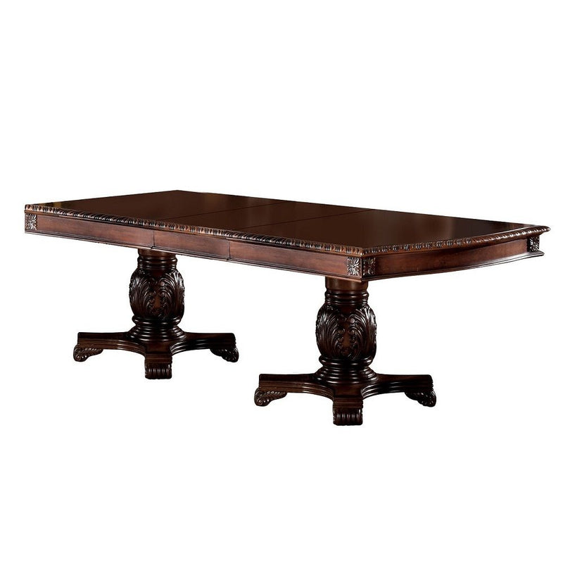 Chateau De Ville - Dining Table With Double Pedestal - Dark Brown - 46"