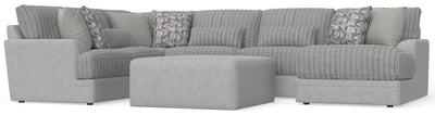 Titan - 3 Piece Sectional With Comfort Coil Seating, 9 Included Accent Pillows And 1 Included Cocktail Ottoman (Right Side Facing Chaise) - Moonstruck