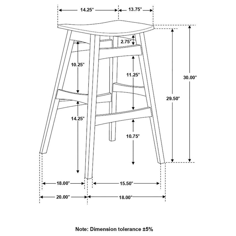 Finnick - Tapered Legs Bar Stools (Set of 2) - Dark Grey and Walnut.