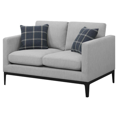 Apperson - Cushioned Back Loveseat - Light Gray - Grand Furniture GA