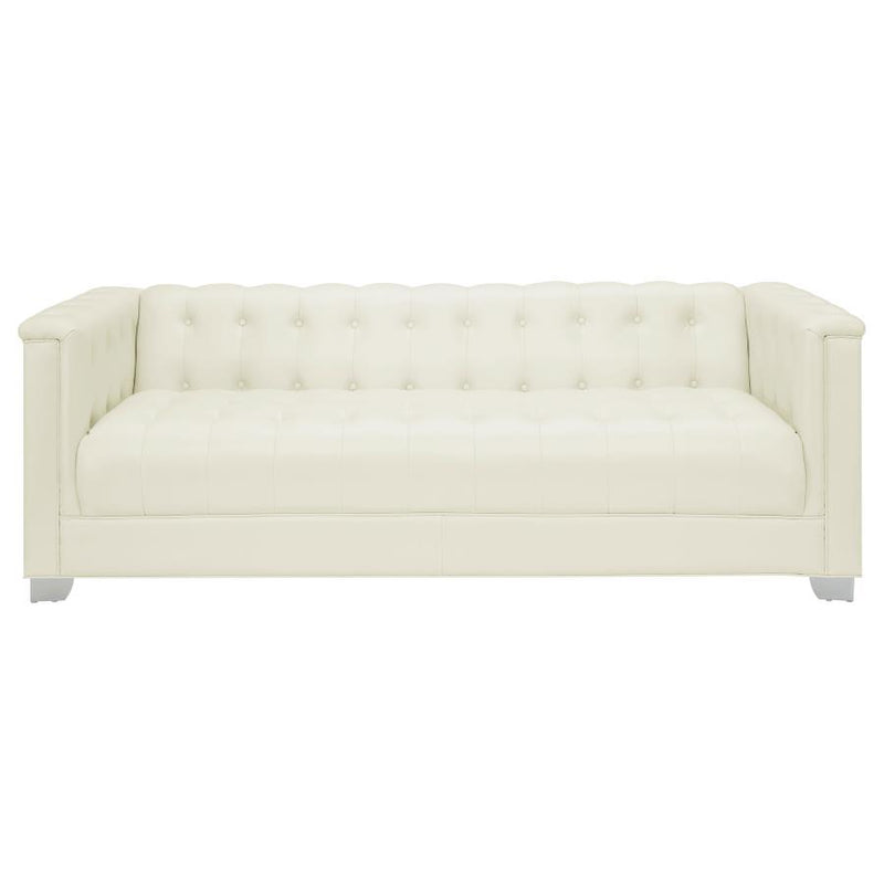 Chaviano - Tufted Upholstered Sofa Pearl White.