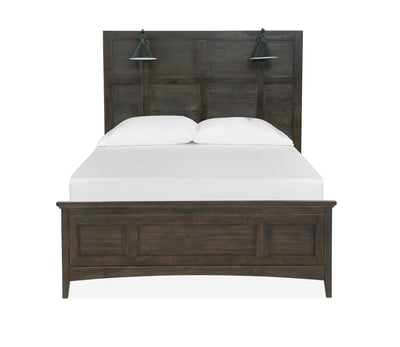 Westley Falls - Complete Lamp Panel Bed With Regular Rails.